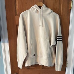 Adidas Size Medium  Men's Teen Boy Off-White Hoodie Sweatshirt